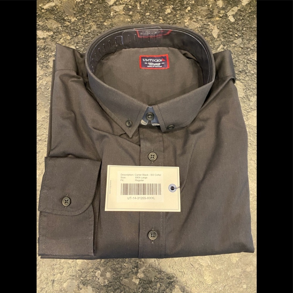 UNTUCKit Carter Long-Sleeve Black XXXL Shirt RUNS VERY SMALL!